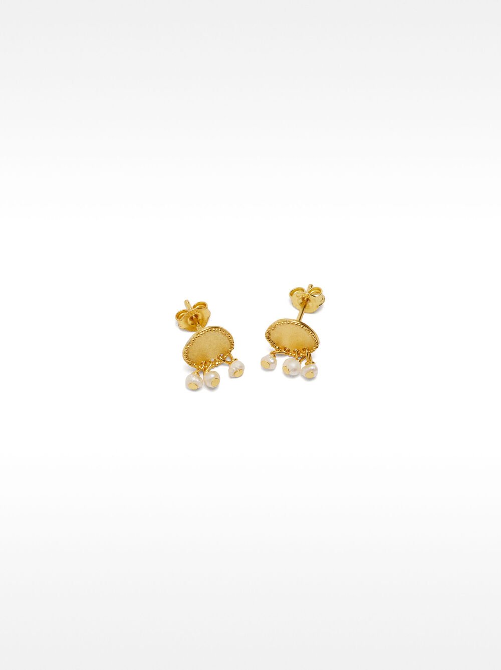 Short earrings with freshwater pearls - 925 sterling silver