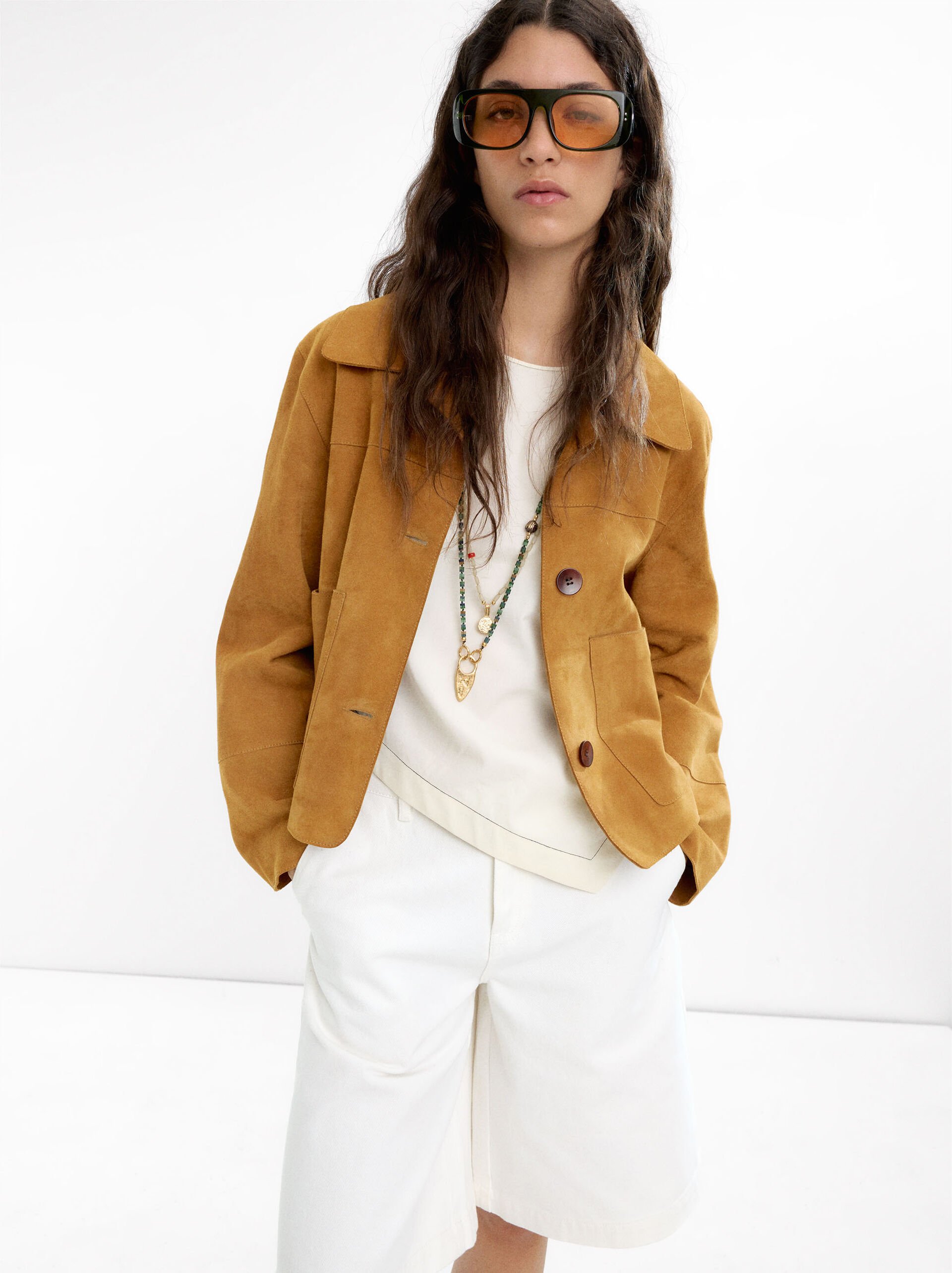 Leather jacket with buttons image number 1.0