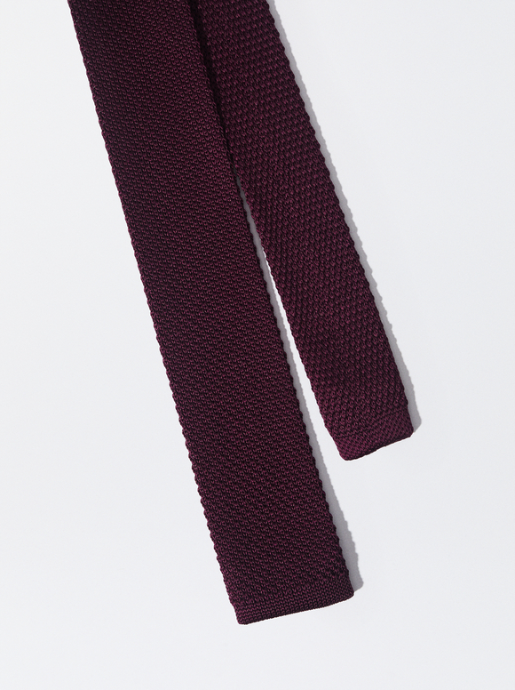 Textured Tie, Bordeaux, hi-res