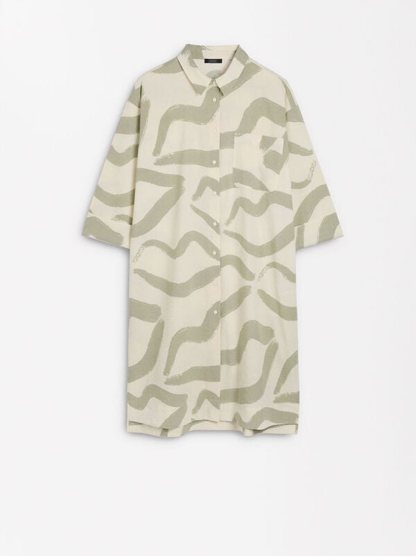 Printed shirt dress