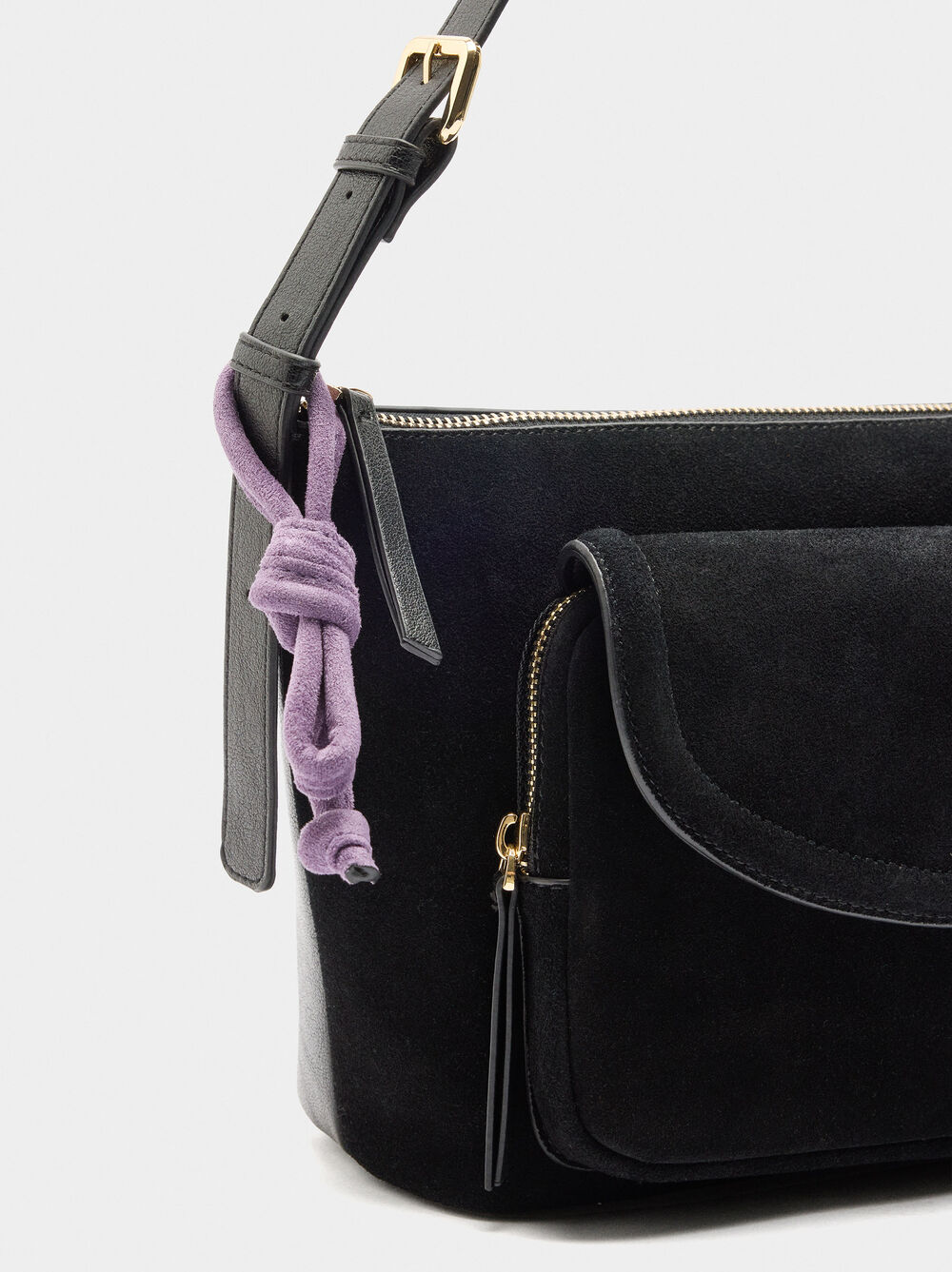 Schultertasche mit Leder