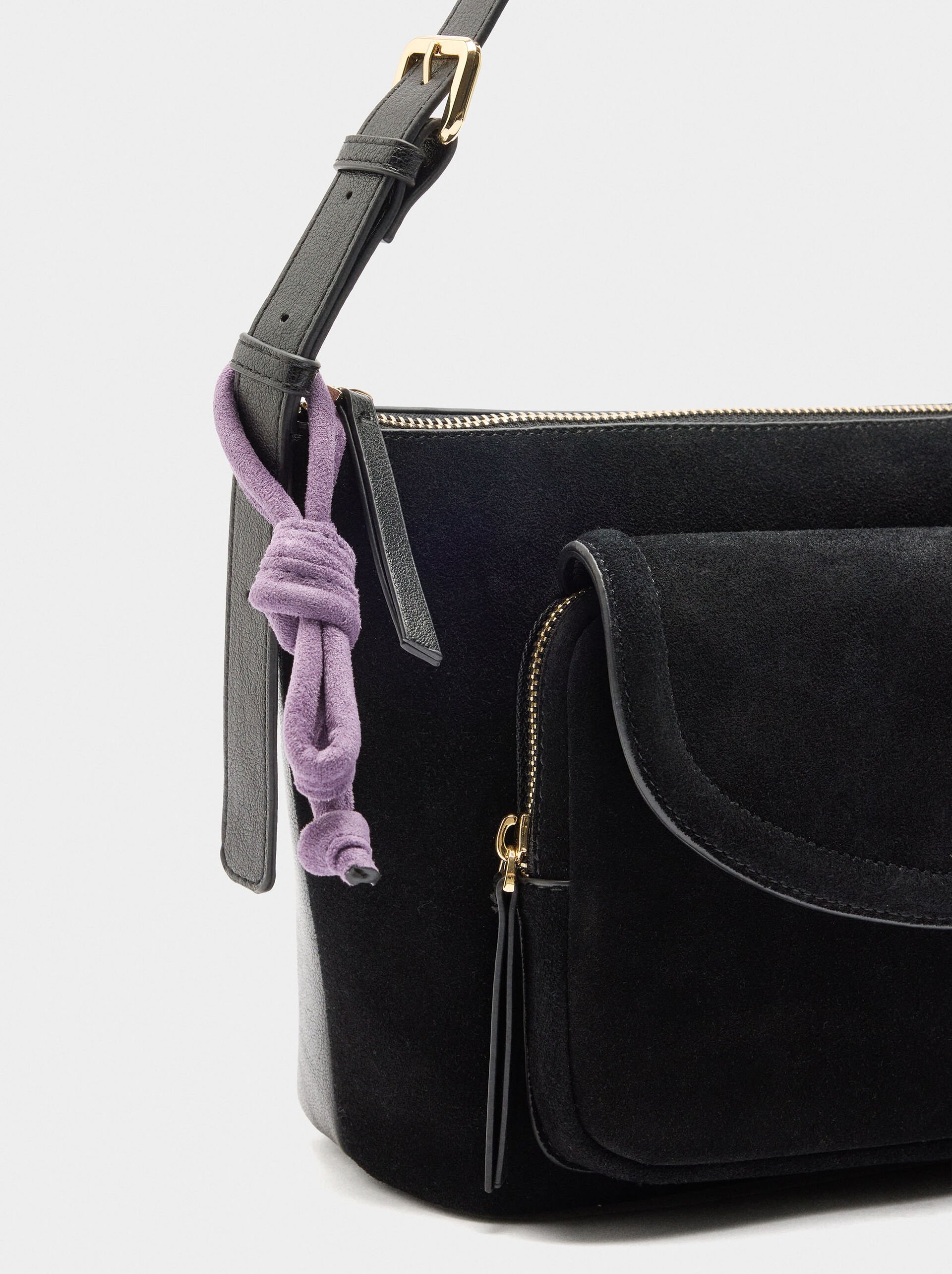 Shoulder bag with leather image number 2.0