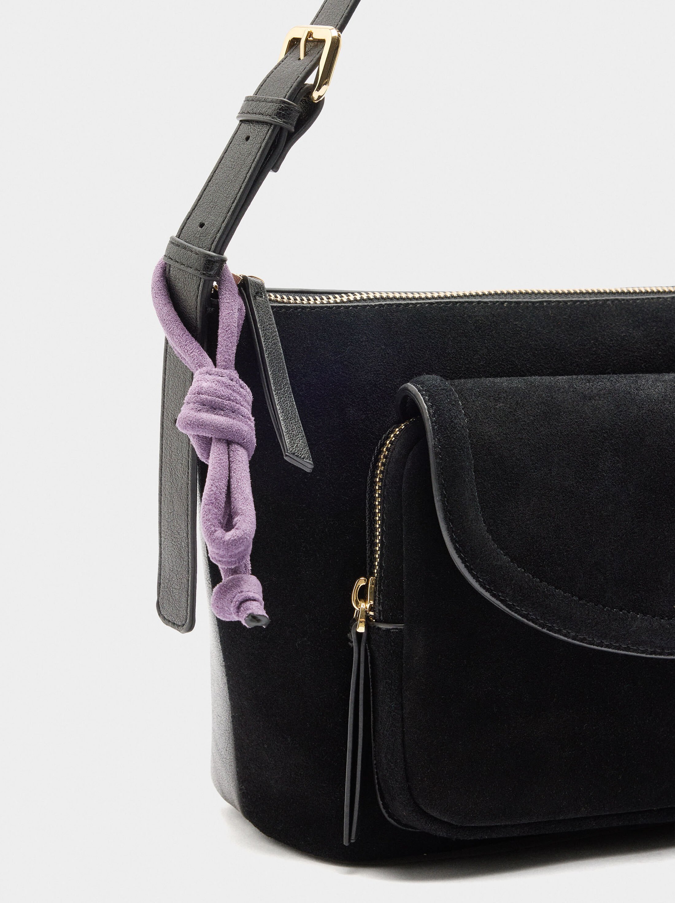 Shoulder bag with leather image number 2.0