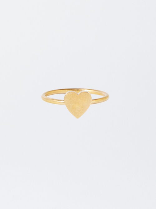 Anillo corazón de acero 