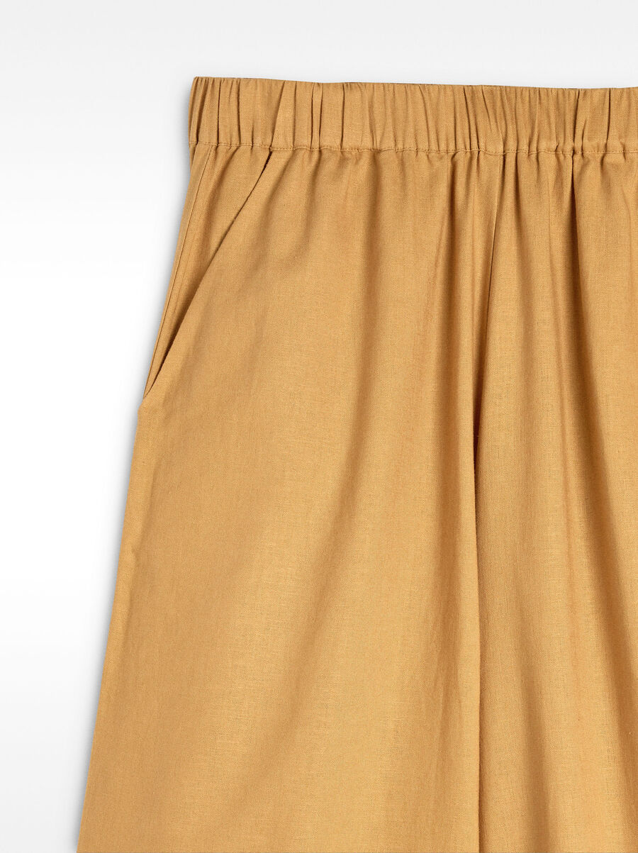 Pantaloni in misto lino con vita elastica