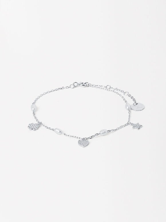 925 Silver Bracelet With Pearls, Silver, hi-res