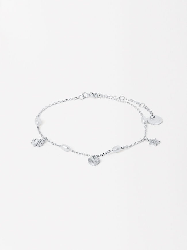 925 Silver Bracelet With Pearls image number 0.0