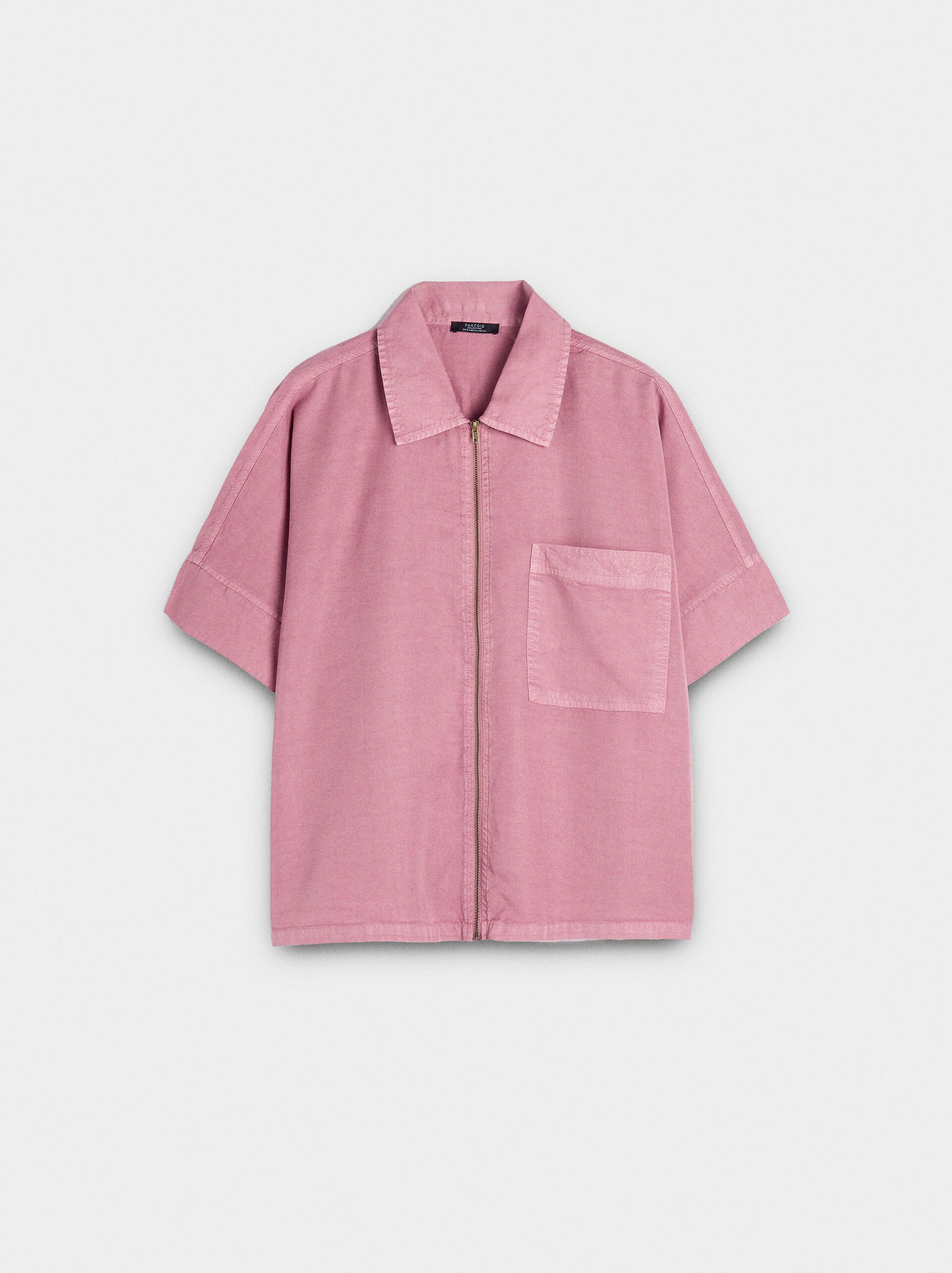 Shirt with zipper closure 100% lyocell image number 4.0