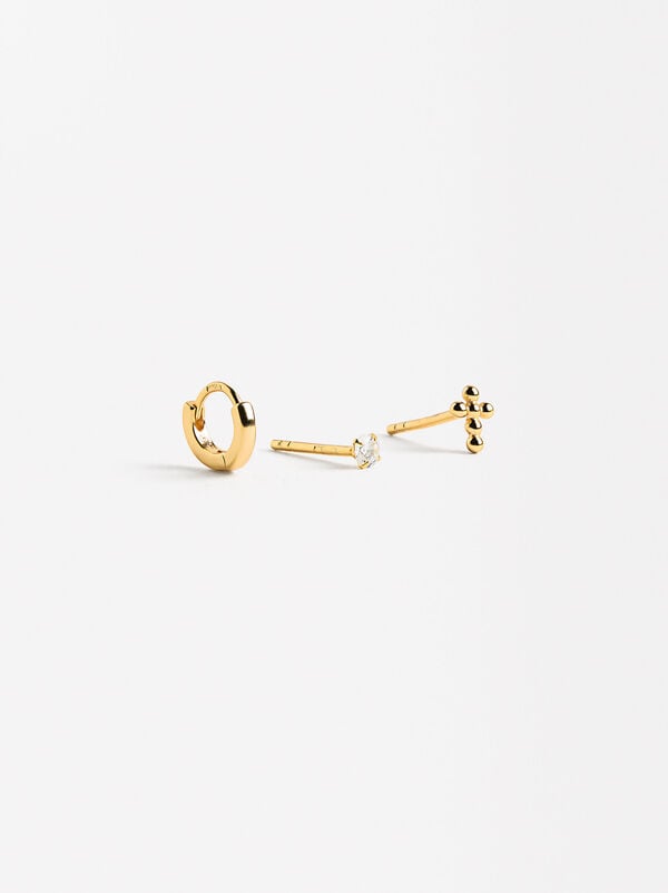 Set of earrings with zirconias - 925 sterling silver