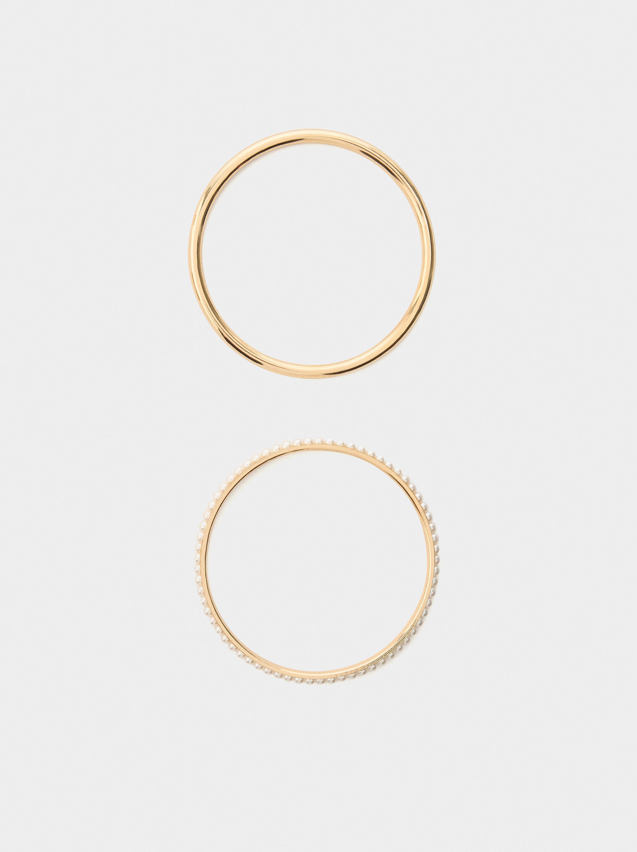 Set of rigid bracelets with pearls image number 2.0