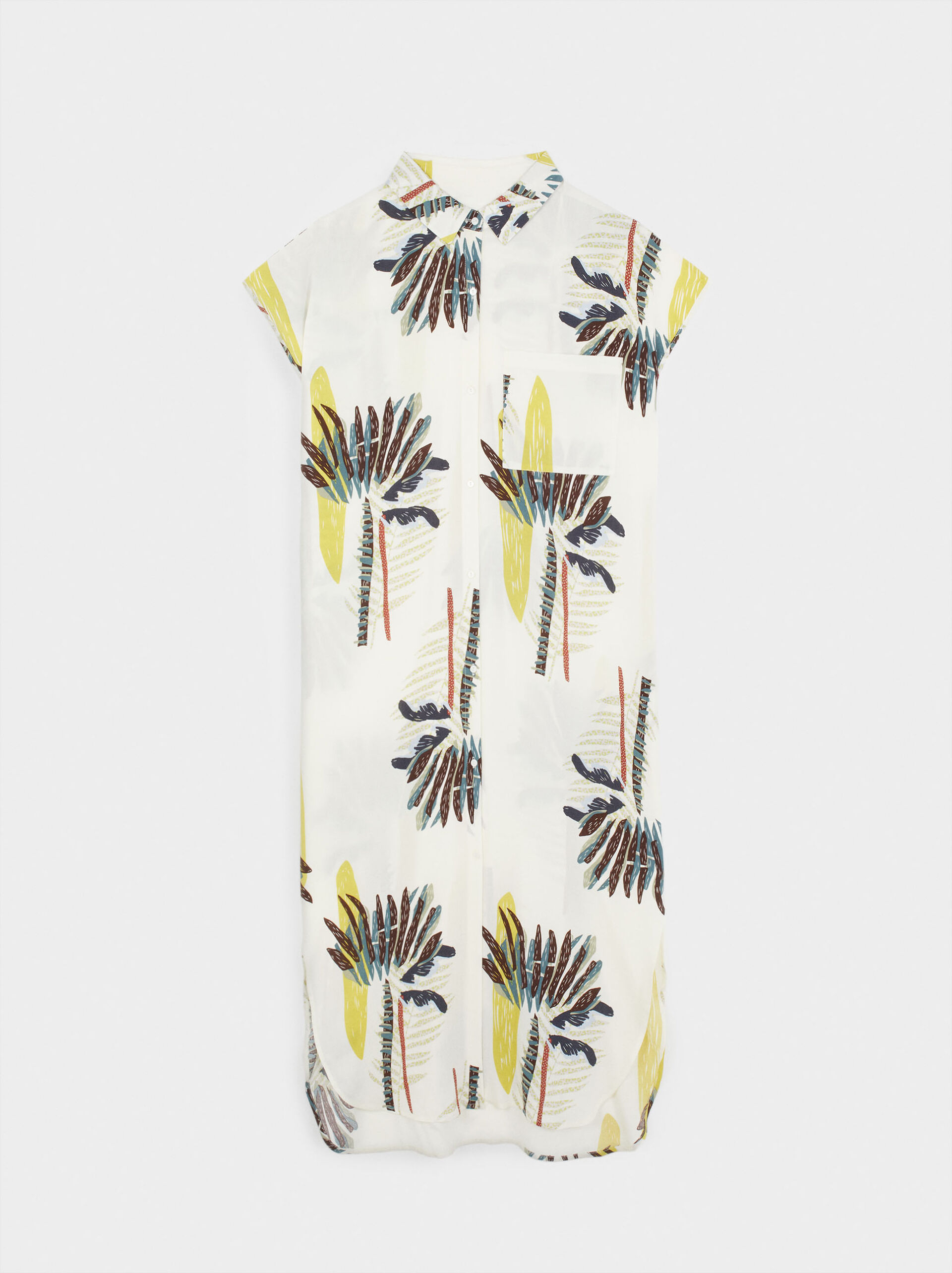 Palm-Print Shirt Dress image number 4.0