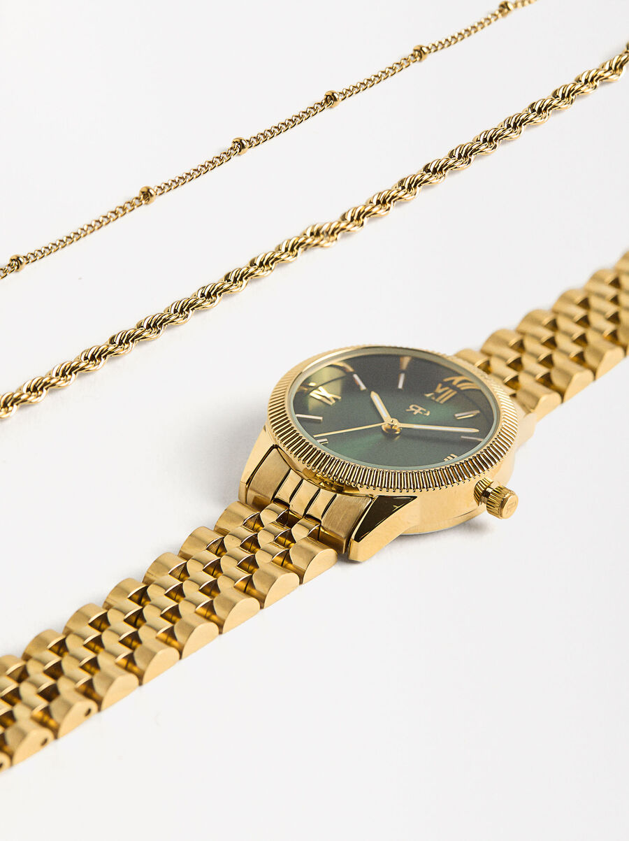 Stainless steel bracelets watch with strap