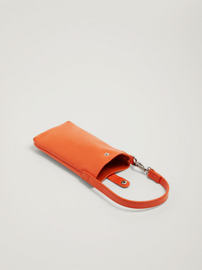 Leather Phone Case, Orange, hi-res