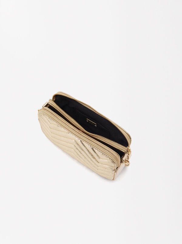 Metallic padded shoulder bag