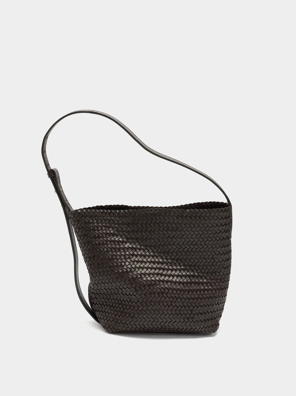 Shoulder bag with braided leather