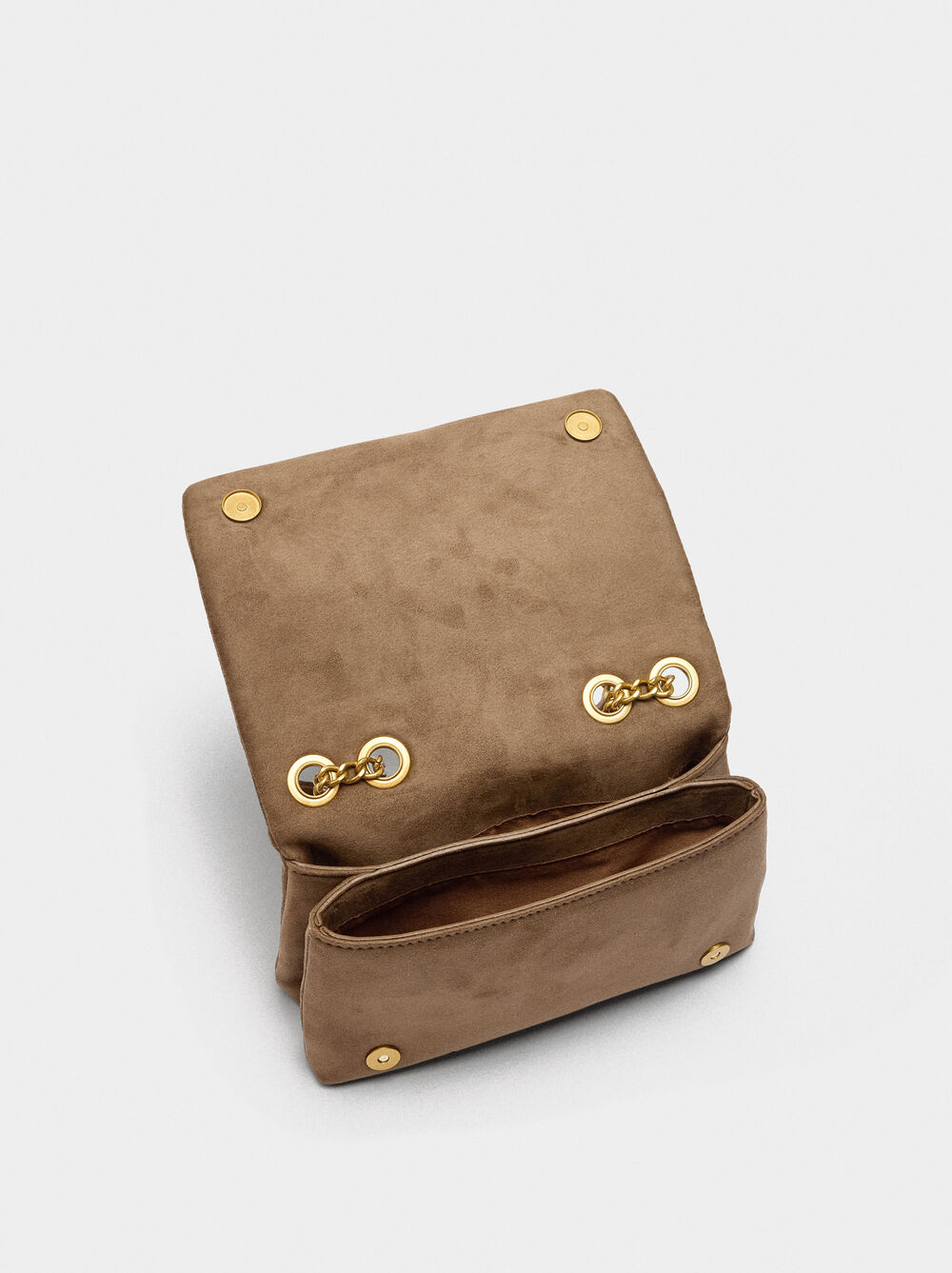 Leather-effect shoulder bag with studs