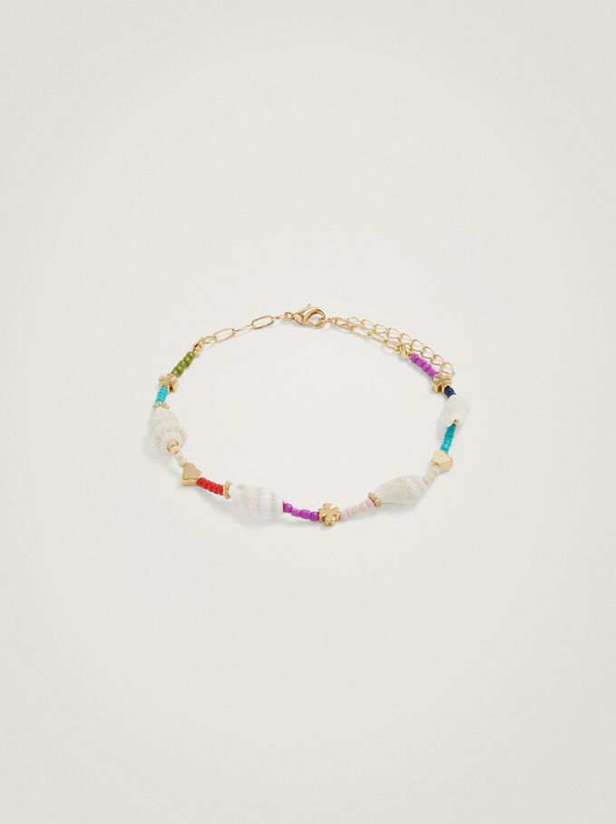 Bracelet De Cheville Avec Coquillage, Multicolore, hi-res