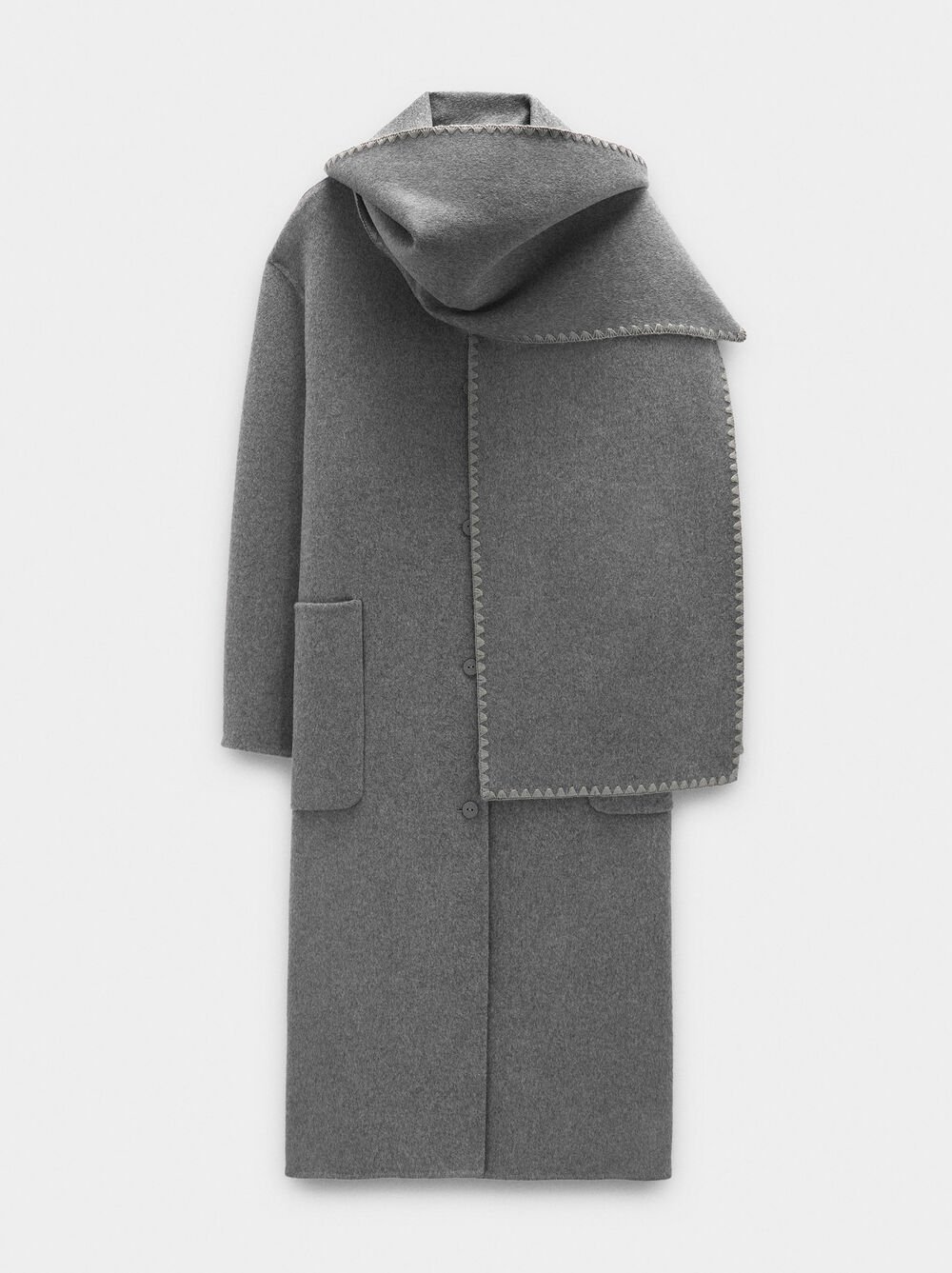 Coat with wool blend cape