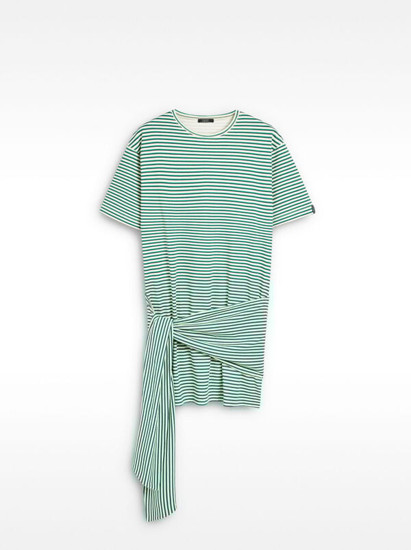 Short striped dress 100% cotton