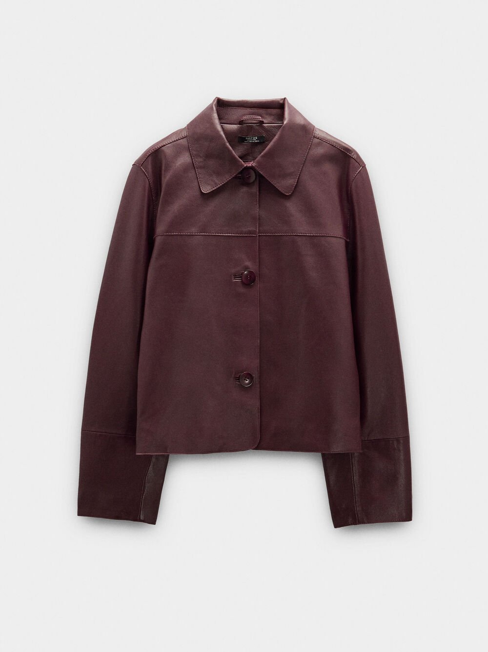 Veste en cuir avec surpiqûres