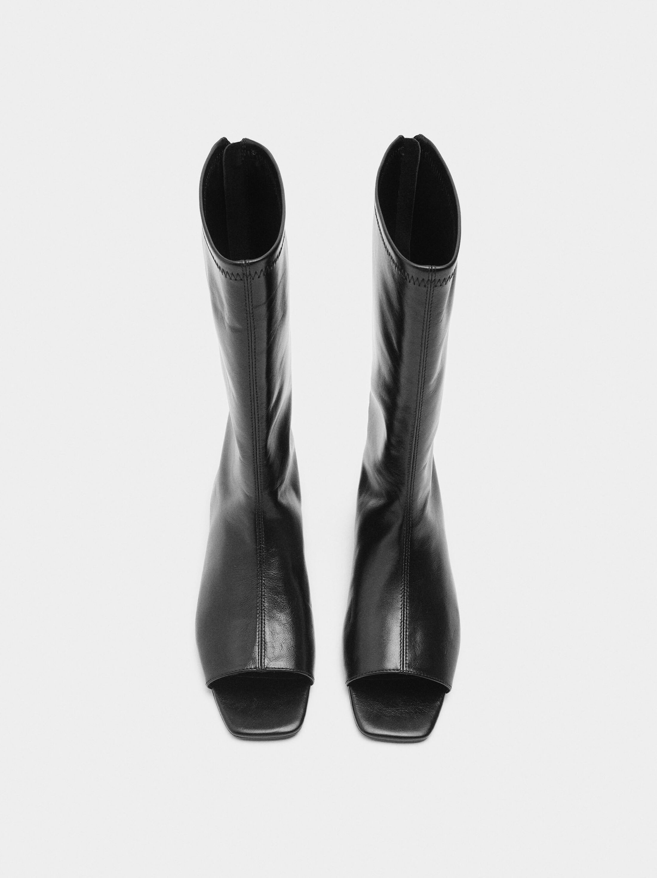 Leather boots with open toe image number 0.0