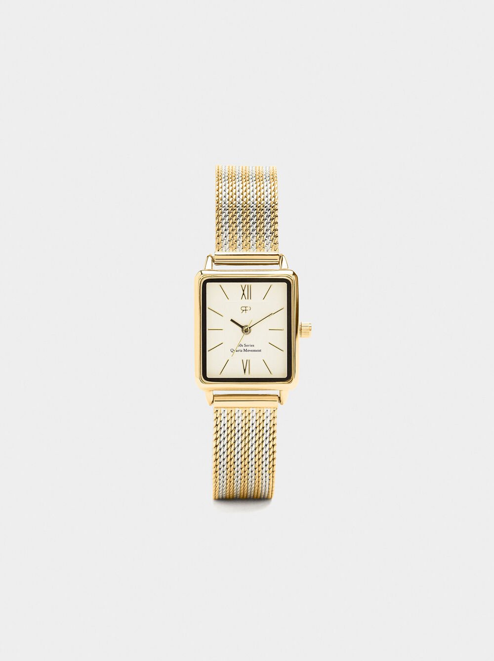 Reloj pulsera de punto bicolor de acero