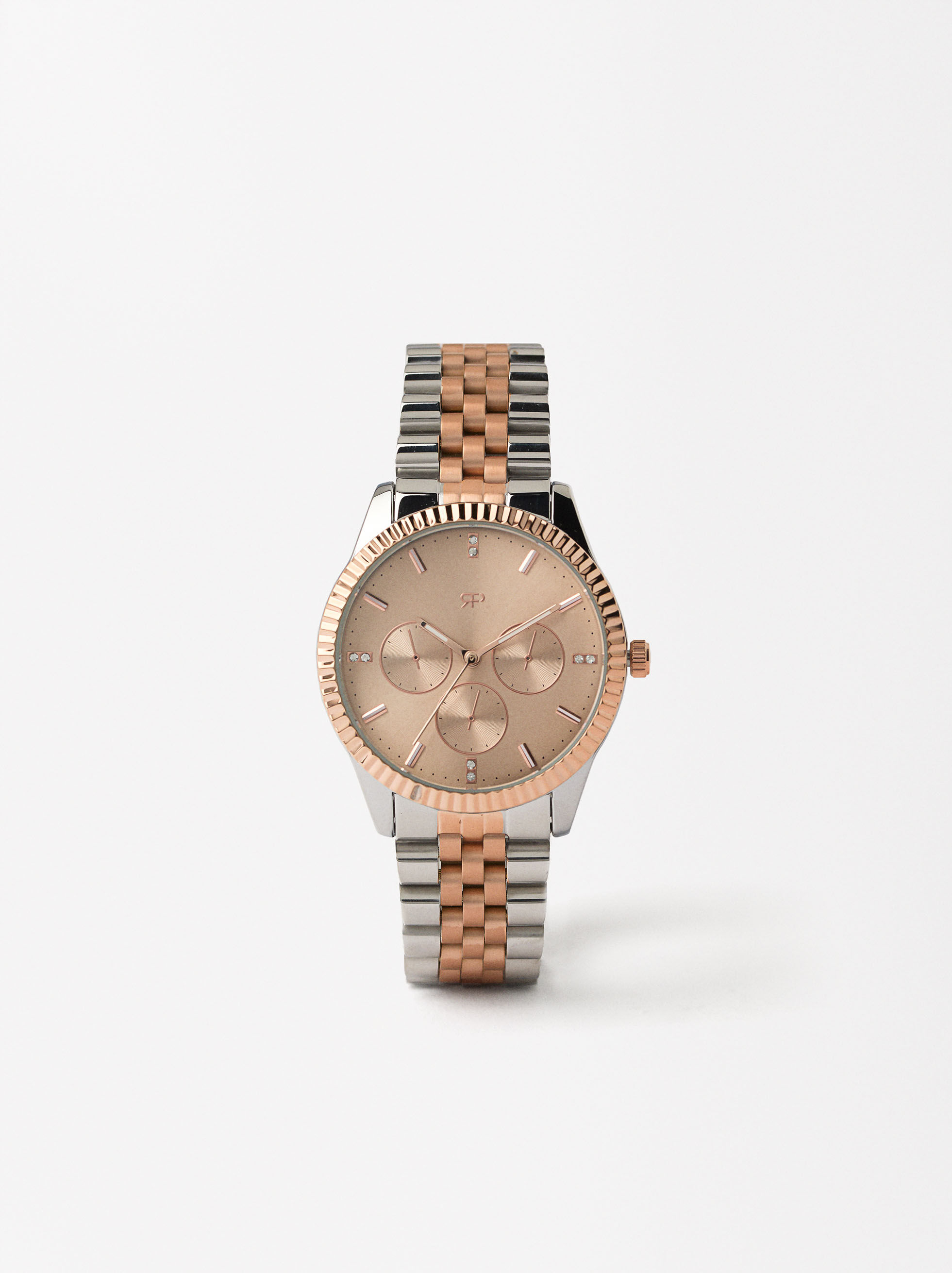 Watch With Two Toned Steel Strap