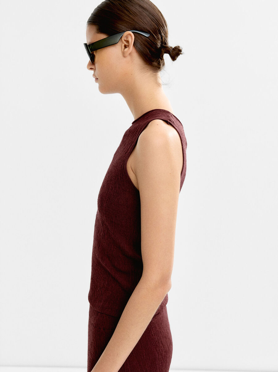 Top in maglia senza maniche