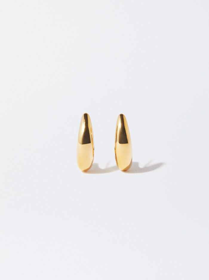 Goldene Stahl-Ohrringe