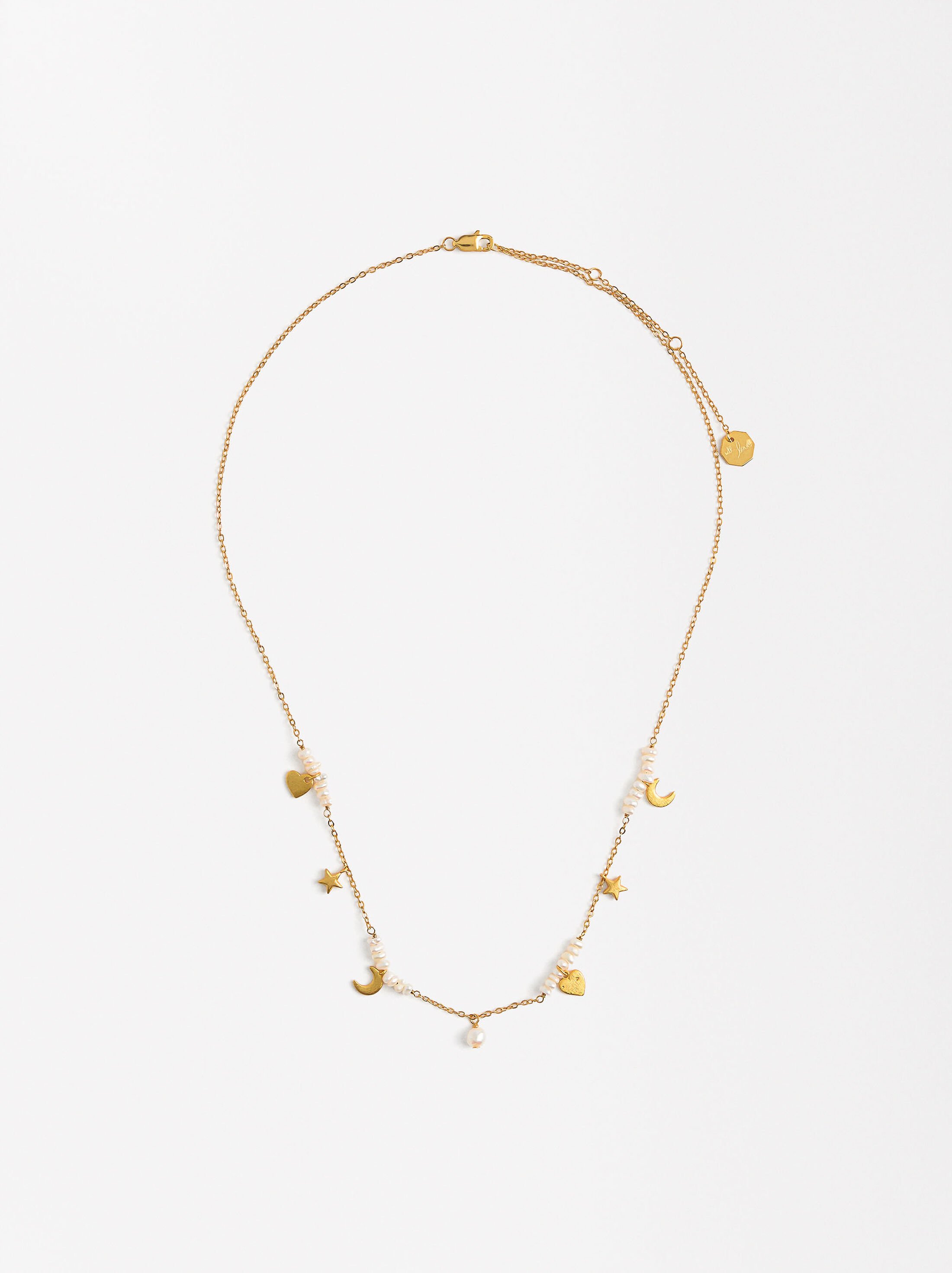 Short necklace with pearls - 925 sterling silver image number 1.0
