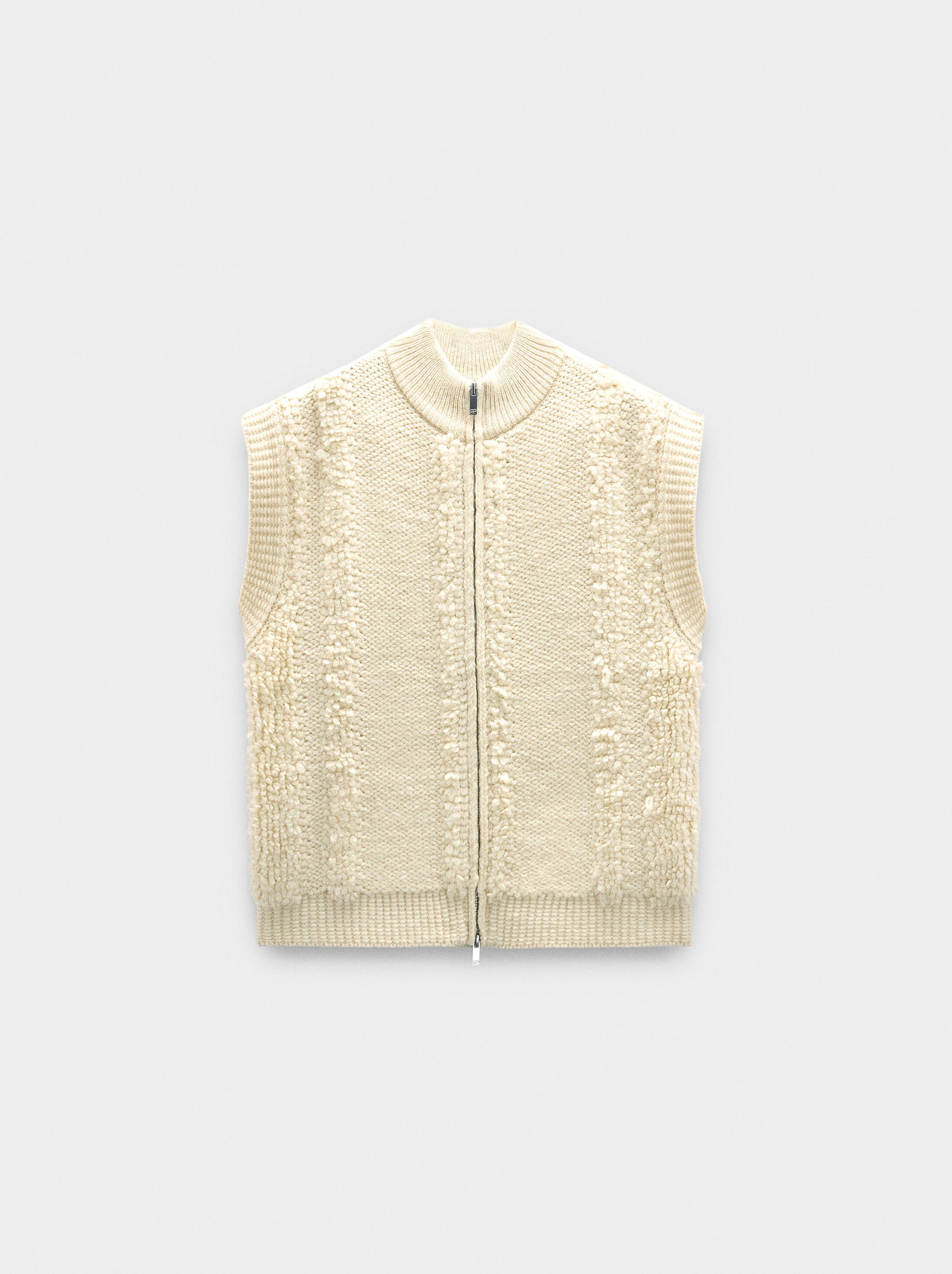Knit vest with zipper closure image number 4.0