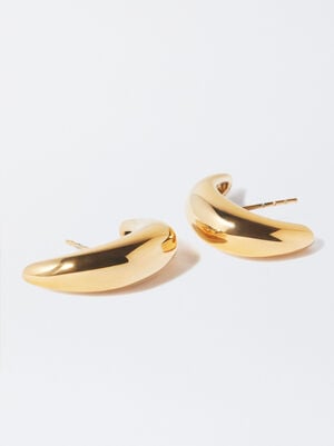 Goldene Stahl-Ohrringe image number 2.0