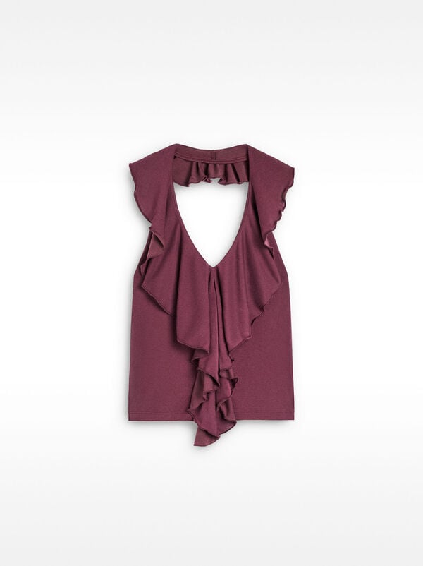 Halter top with ruffles