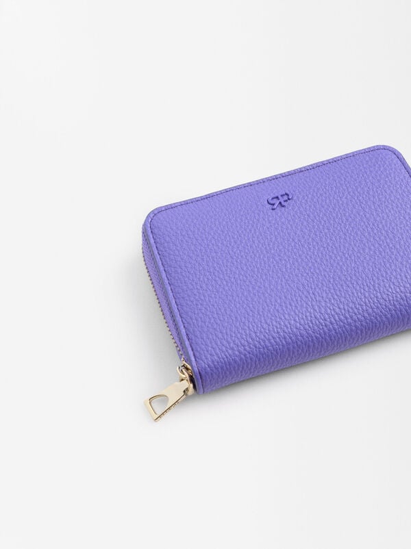 Wallet with texture and zipper S
