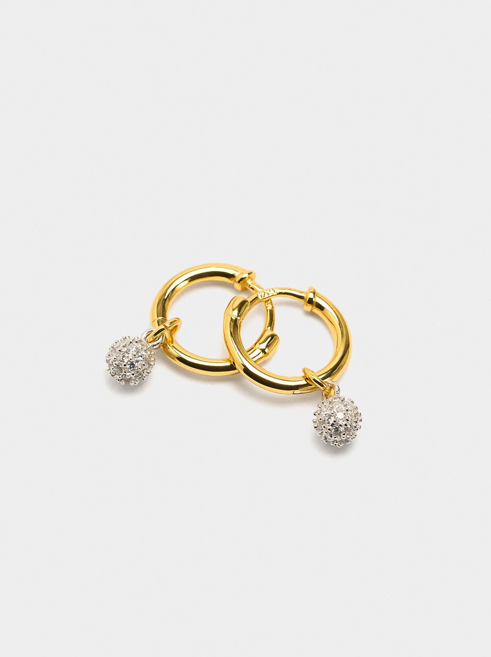 Hoops earrings with zircons - 925 sterling silver