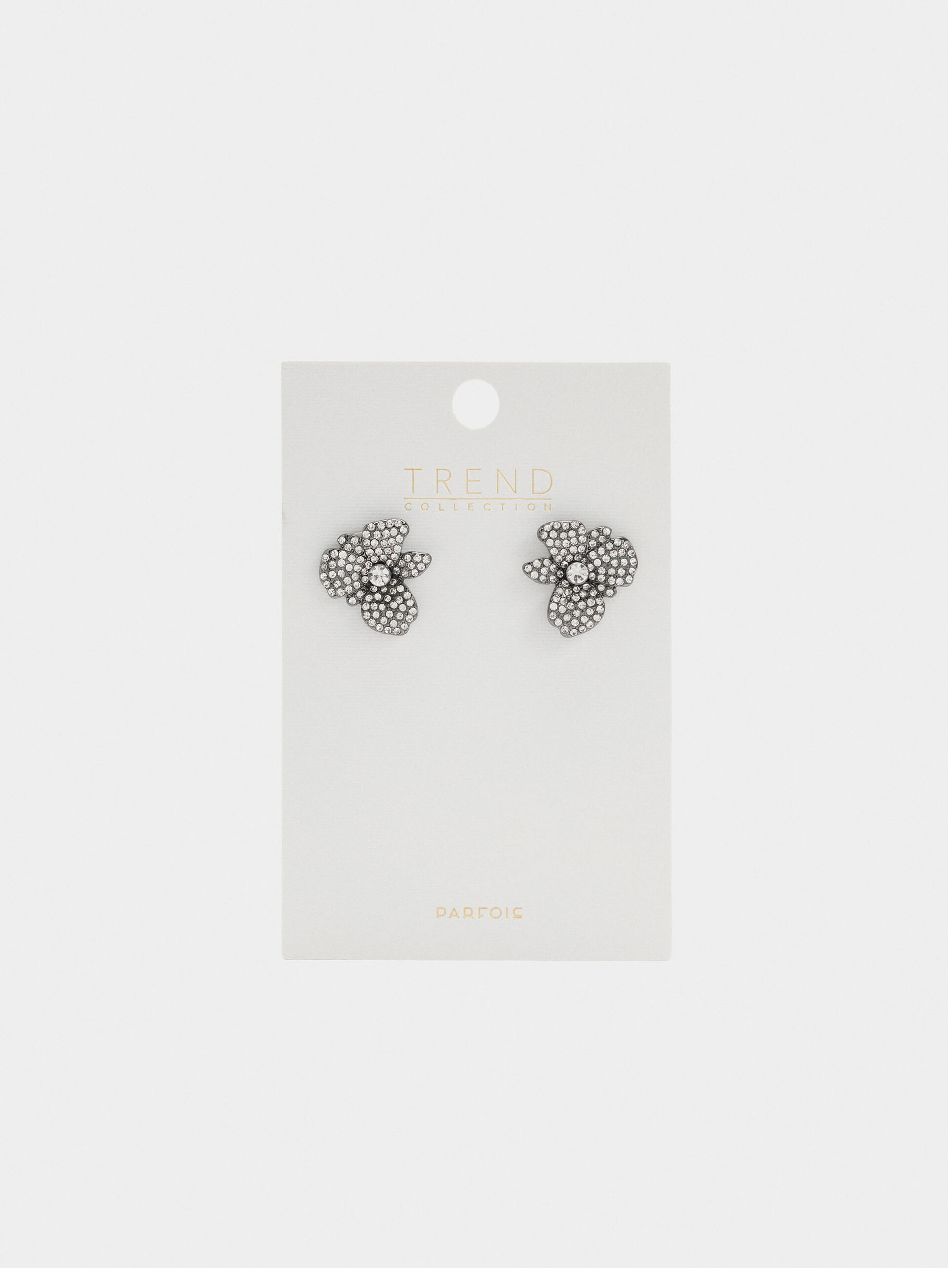Flower earrings with crystals image number 2.0