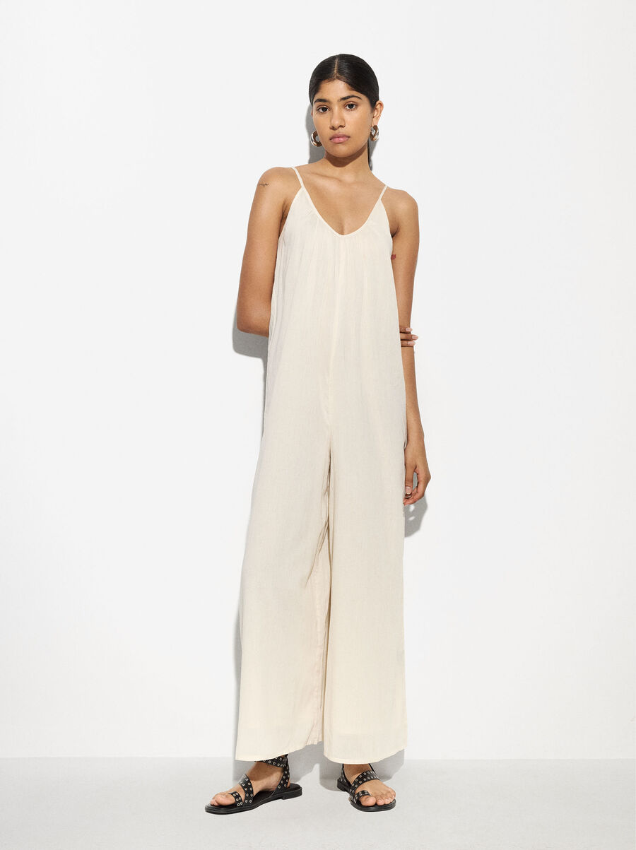 ONLINE EXCLUSIVE -Cotton midi jumpsuit