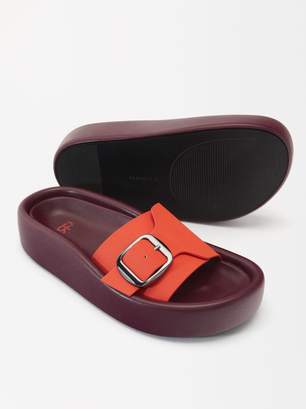 Online Exclusive - Platform Sandals, Red, hi-res