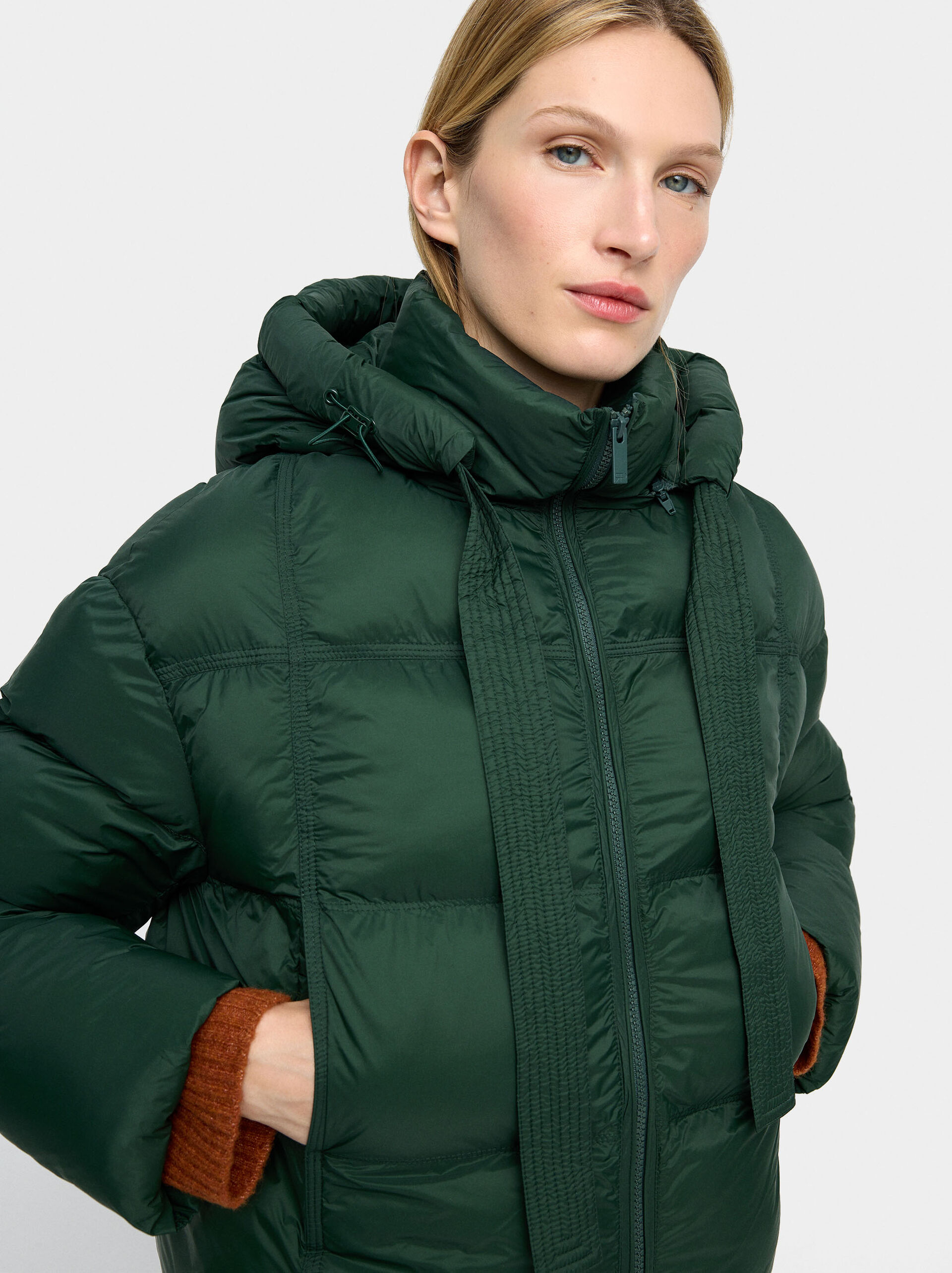 Quilted coat with removable hood image number 1.0