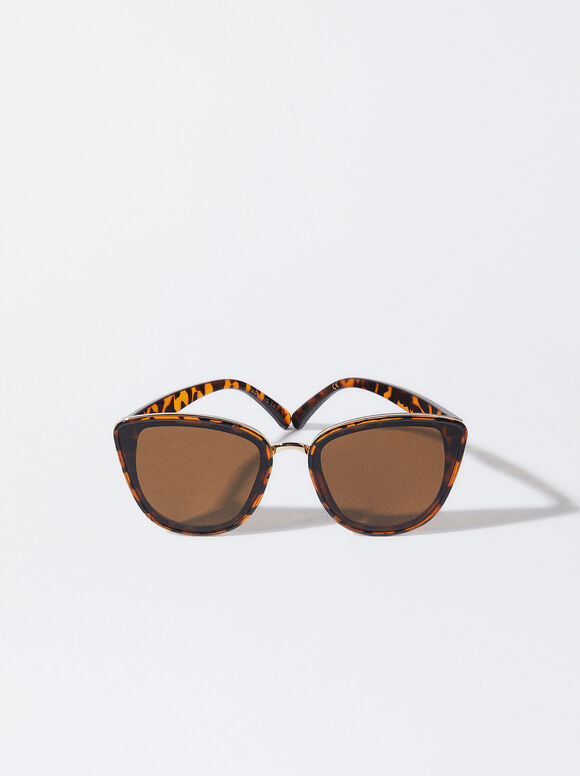 Cat Eye Sunglasses, Brown, hi-res