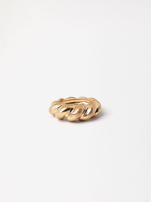 Geflochtener Goldener Ring, Golden, hi-res