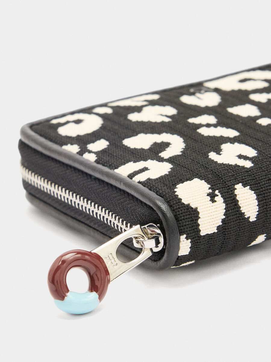 Cartera de punto jacquard