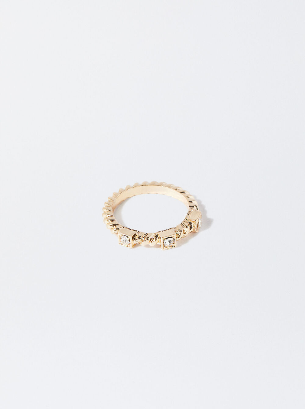 Golden Ring With Crystals