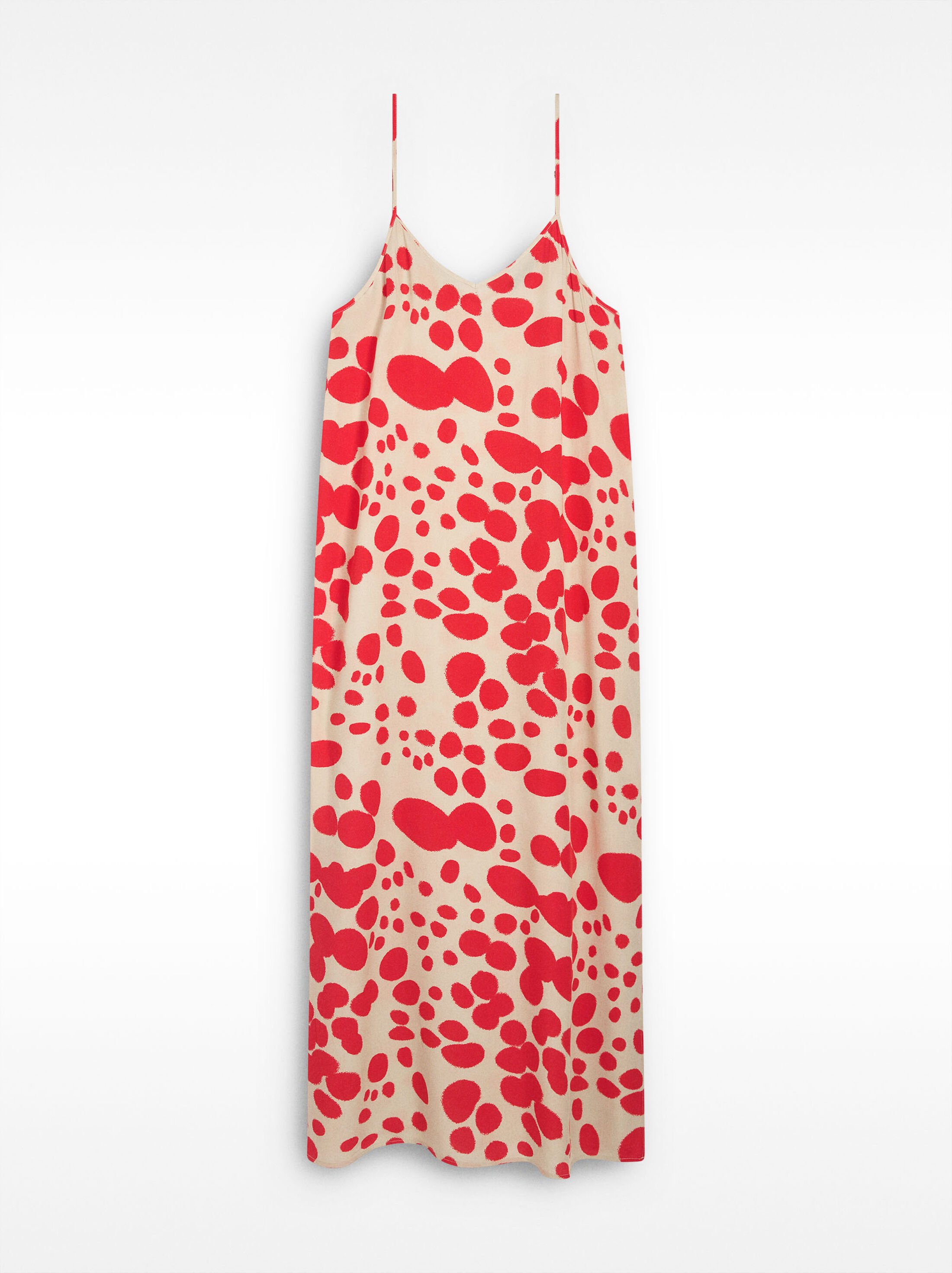 Long printed dress with straps image number 0.0
