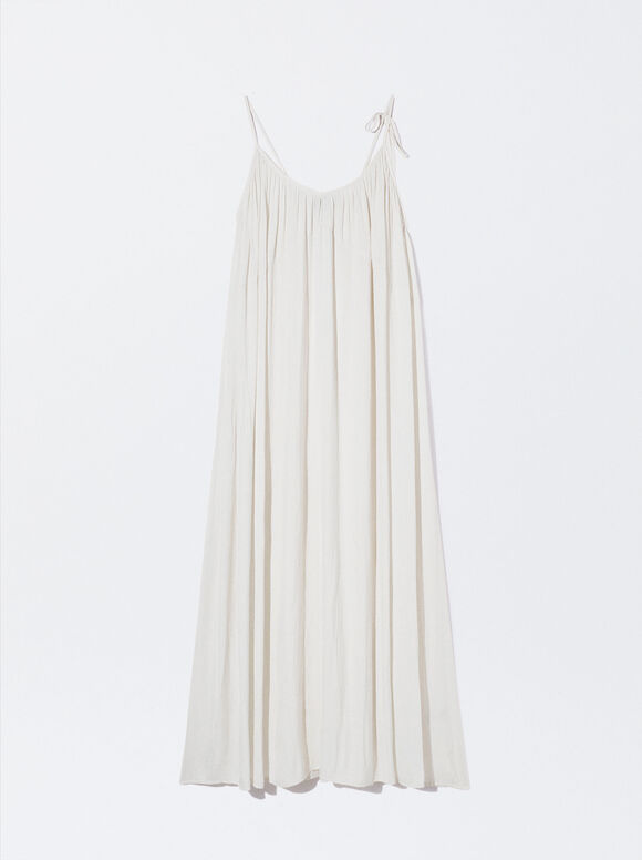 Long Strappy Dress, Ecru, hi-res