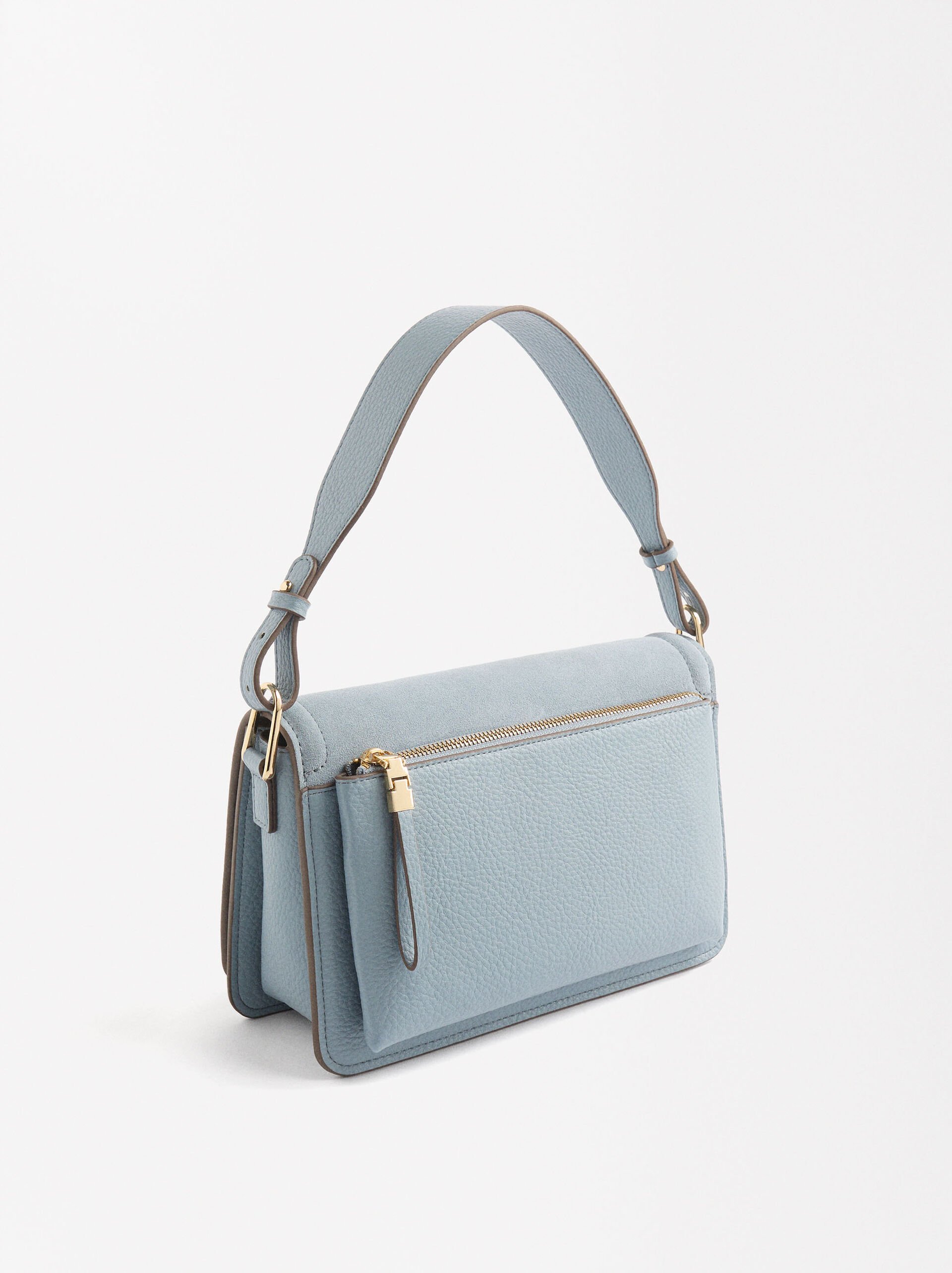 Shoulder bag with fur and flap closure image number 3.0