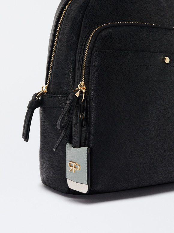 Backpack With Pendant, Black, hi-res