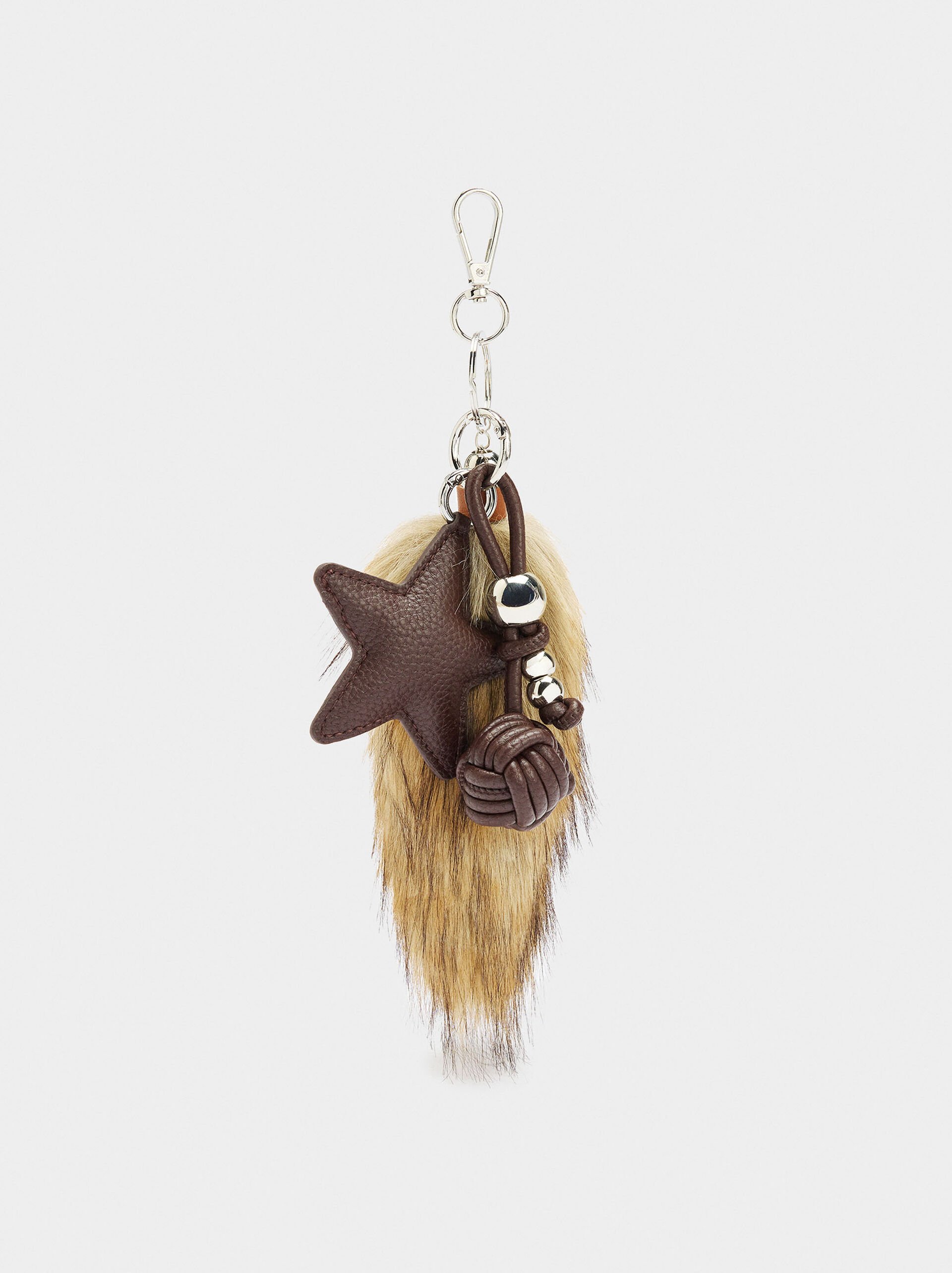 Keychain charm fur effect with star image number 0.0