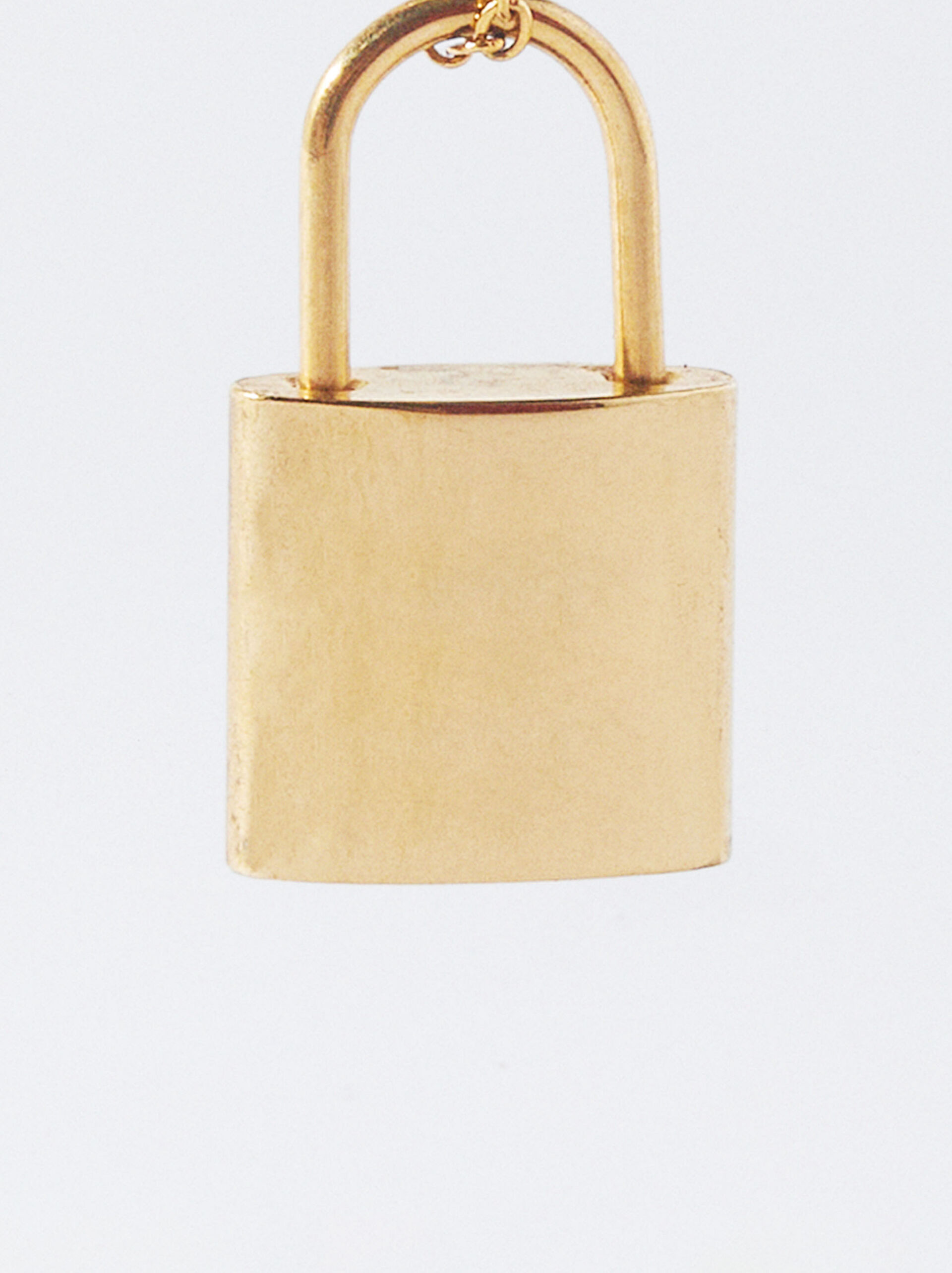 Online Exclusive - Personalized Golden Steel Lock Necklace image number 2.0