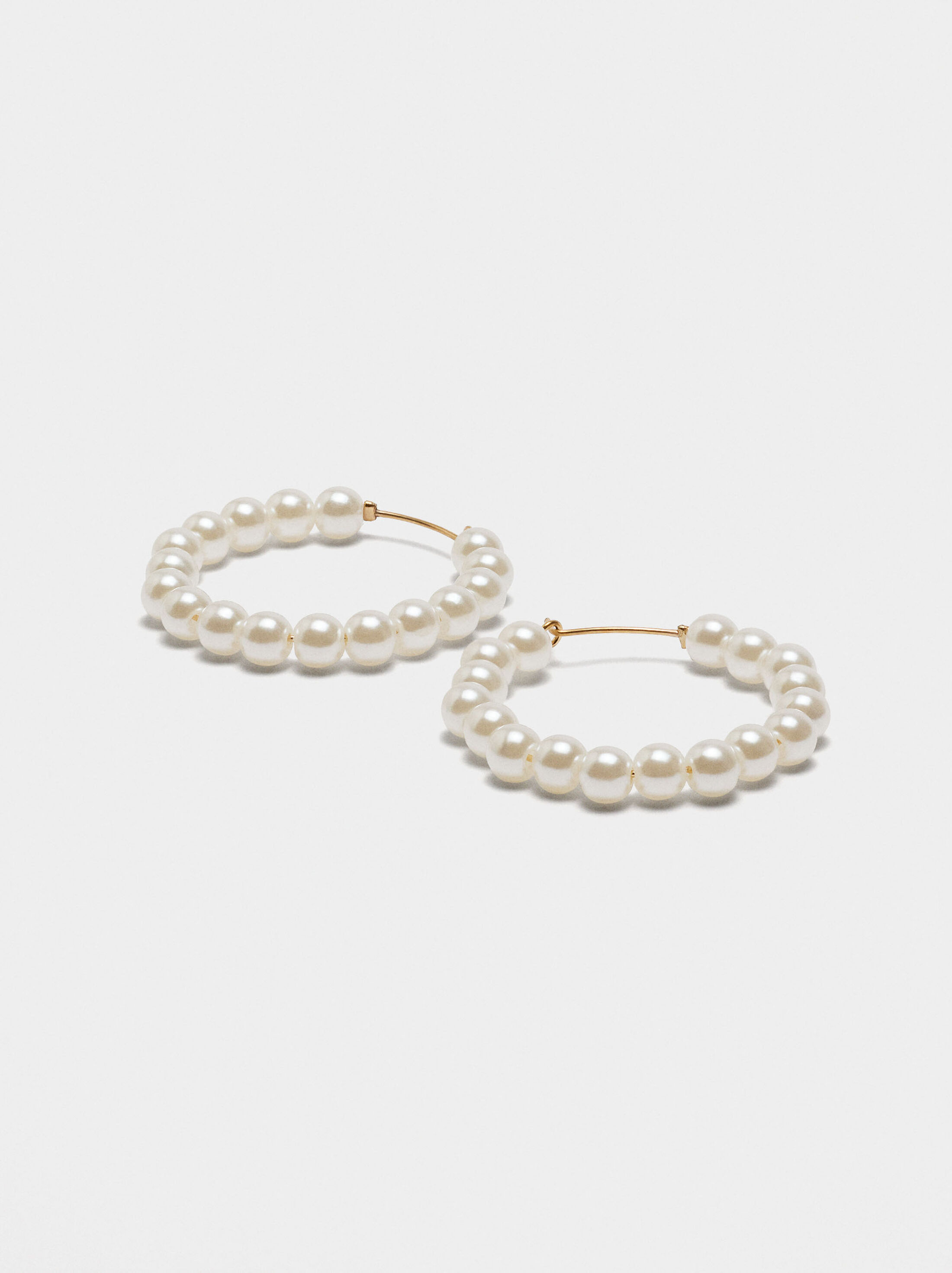 Hoop earrings with pearls image number 2.0